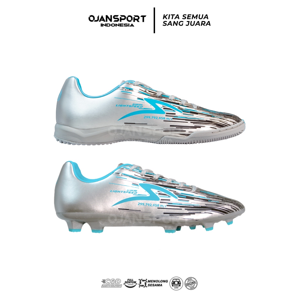 SEPATU BOLA DAN FUTSAL SPECS LIGHTSPEED REBORN SILVER BLACK AQUA