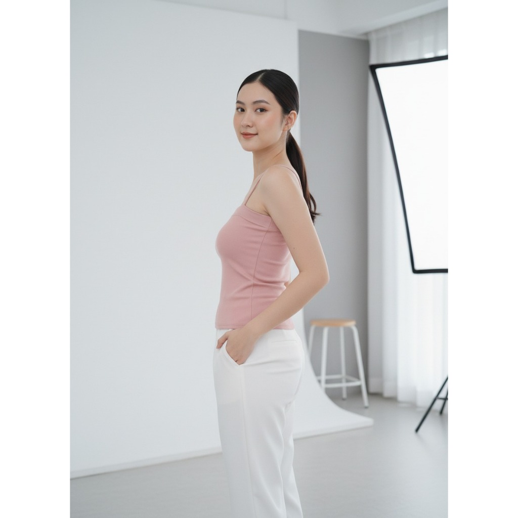 KOREAN STYLE ATASAN PAKAIAN DALAM TERMAL TALI KECIL SQUARE TANPA BUSA BRA WANITA REMAJA BAHAN HYGT