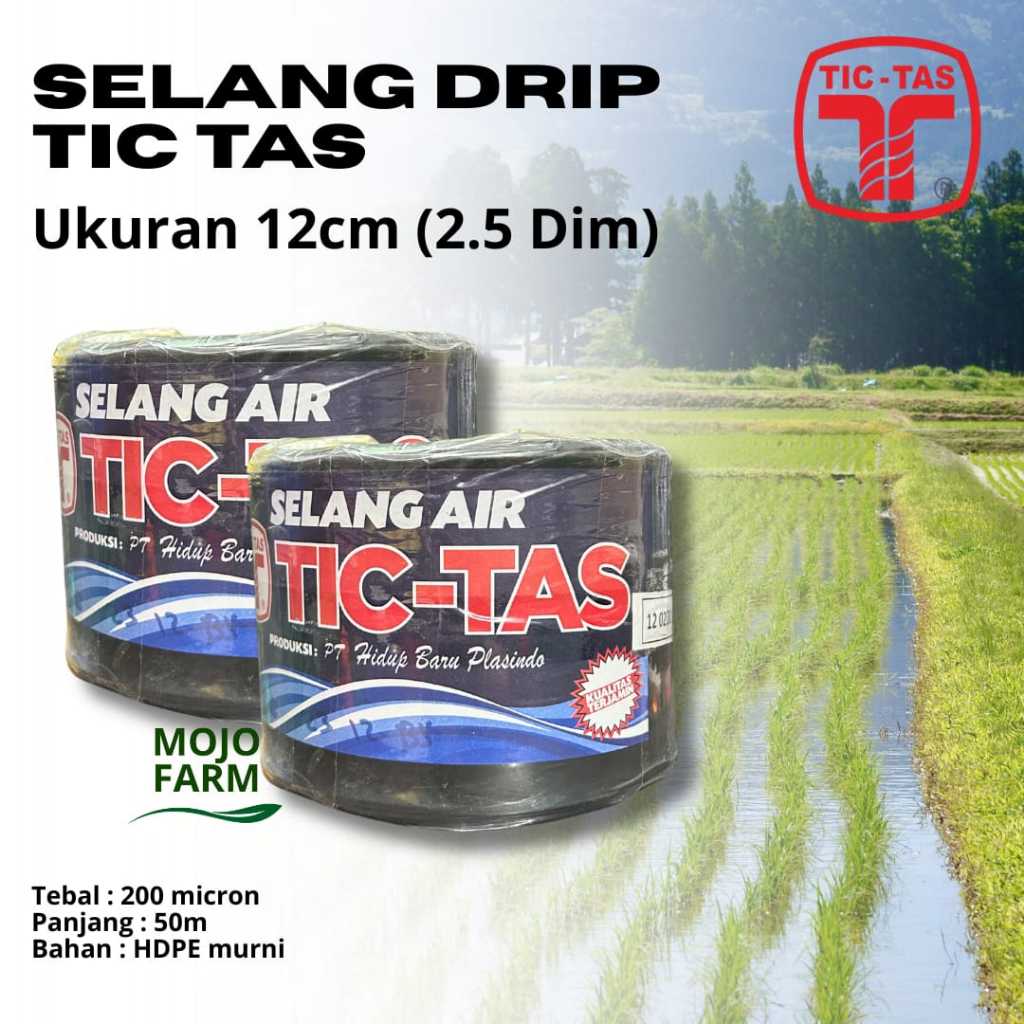 Selang Drip Irigasi Tic Tas 2.5 dim/Selang sawah tic tas 12cm/ Selang Drip 2.5 Inci