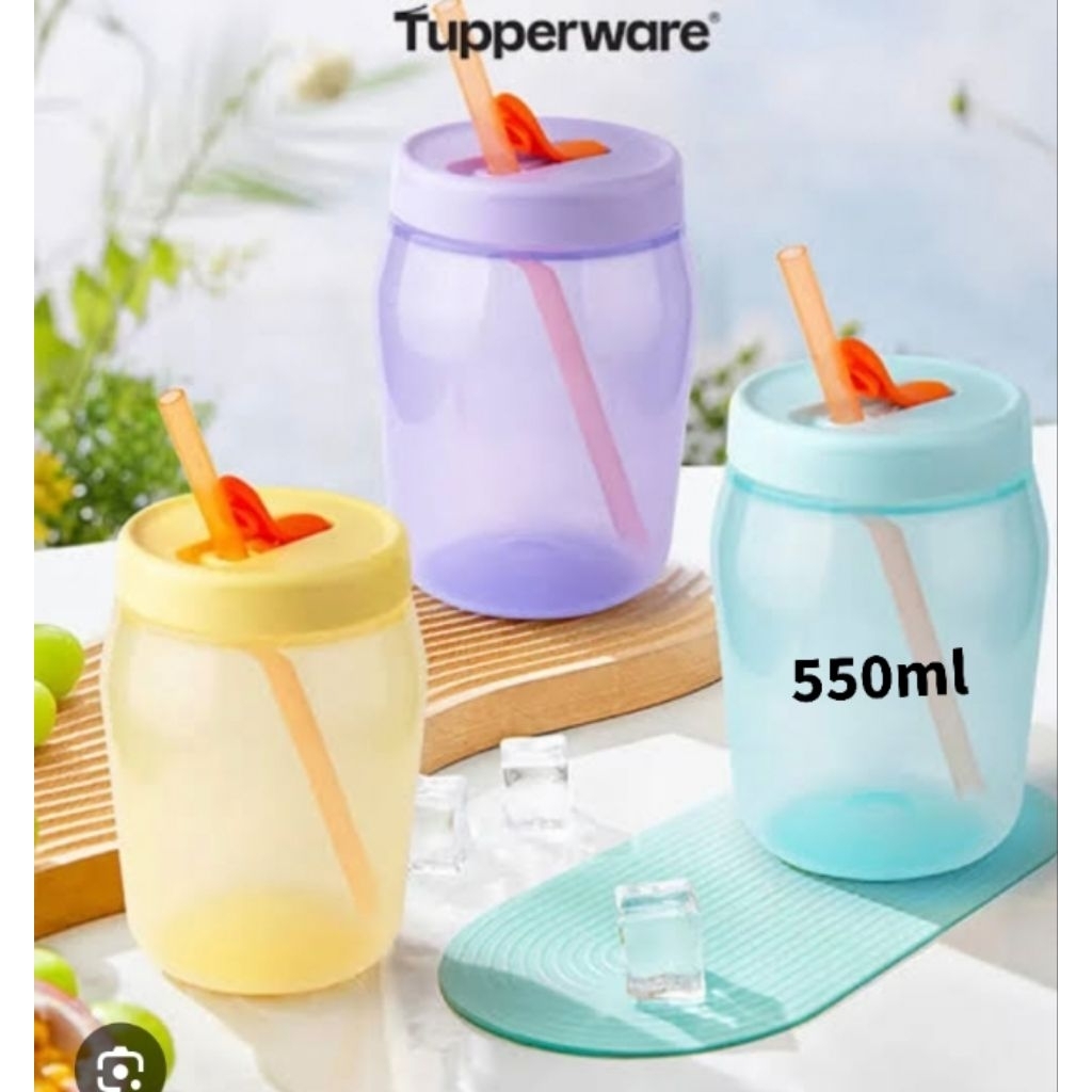 universal jar 500 ml straw universal jar Tupperware dapat 1 jar