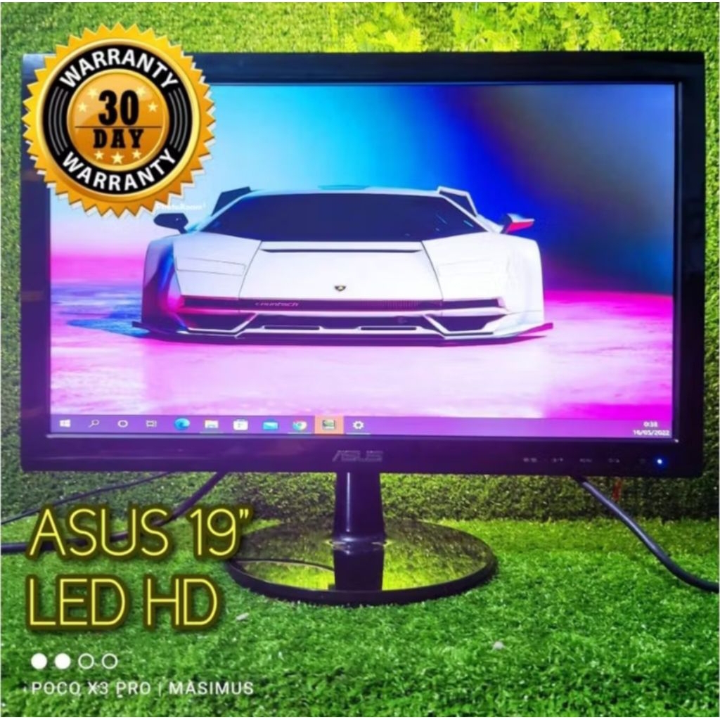 LED Monitor Komputer ASUS 19inch wide VS197 Mulus No Minus