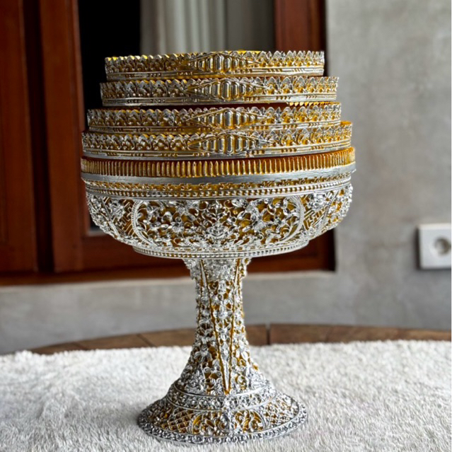 Dulang Genitri 32cm Susun 4 Fiber Tebal – Packing Aman Bubble + Kardus