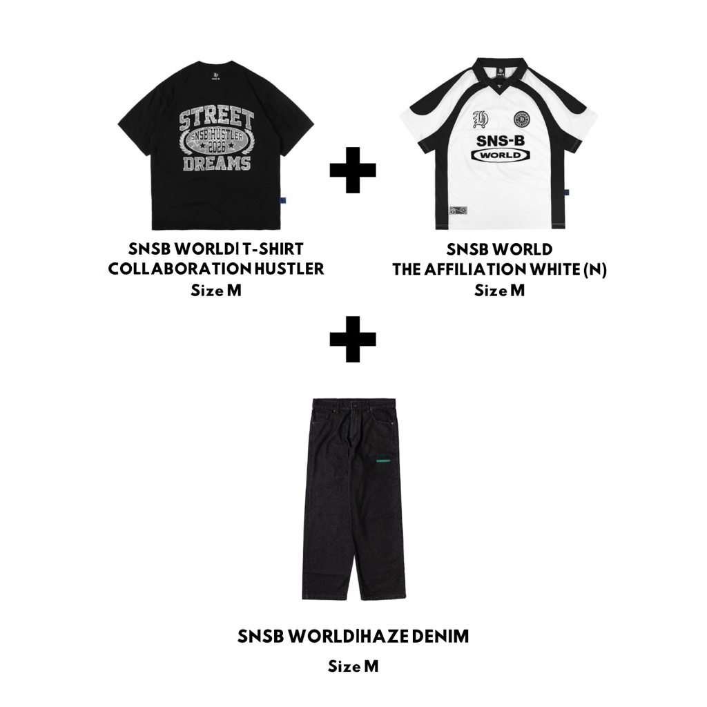 SNSB WORLD|T-SHIRT COLLABORATION HUSTLER+ SNSB WORLD| T-SHIRT THE AFFILIATION WHITE+ SNSB WORLD| HAZ
