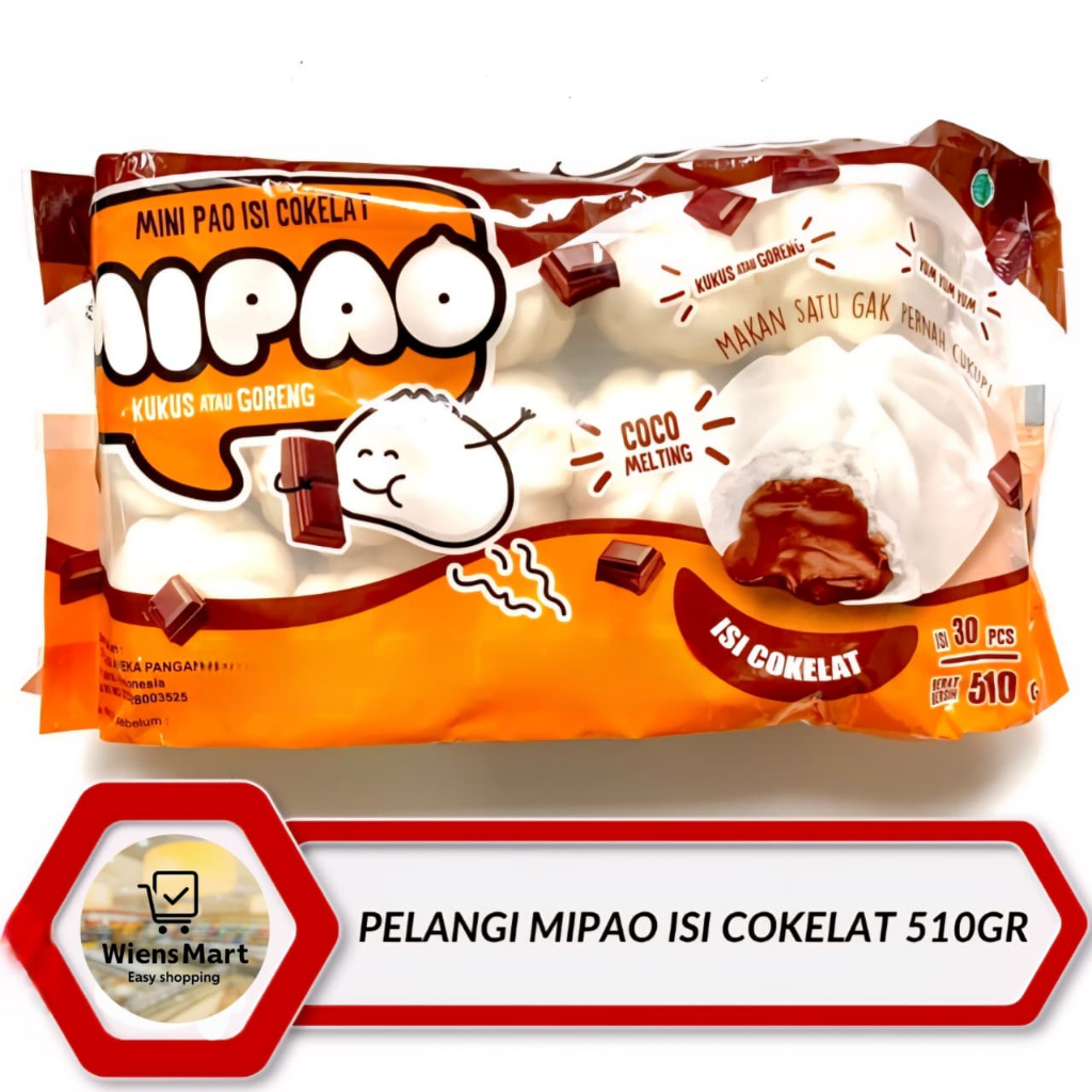 PELANGI Mipao Coklat 510gr (isi 30)