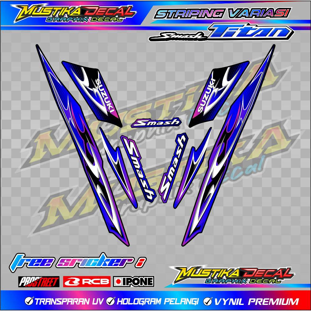 STRIPING VARIASI SUZUKI SMASH TITAN / STICKER LIST VARIASI MOTOR SMASH TITAN