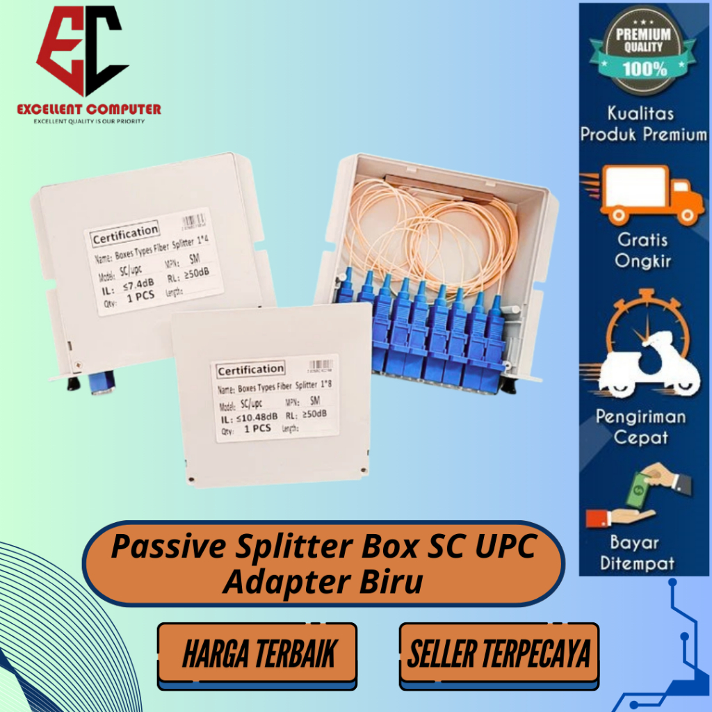 PASSIVE SPLITTER BOX FULL ADAPTER / SPLITTER BOX ADAPTER BIRU