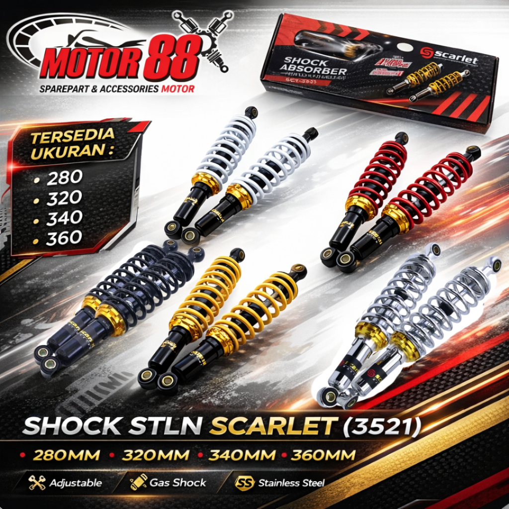 Shock Breaker Setelan 3521 { UK : 280, 320, 340, 360 } " Original Scarlet "