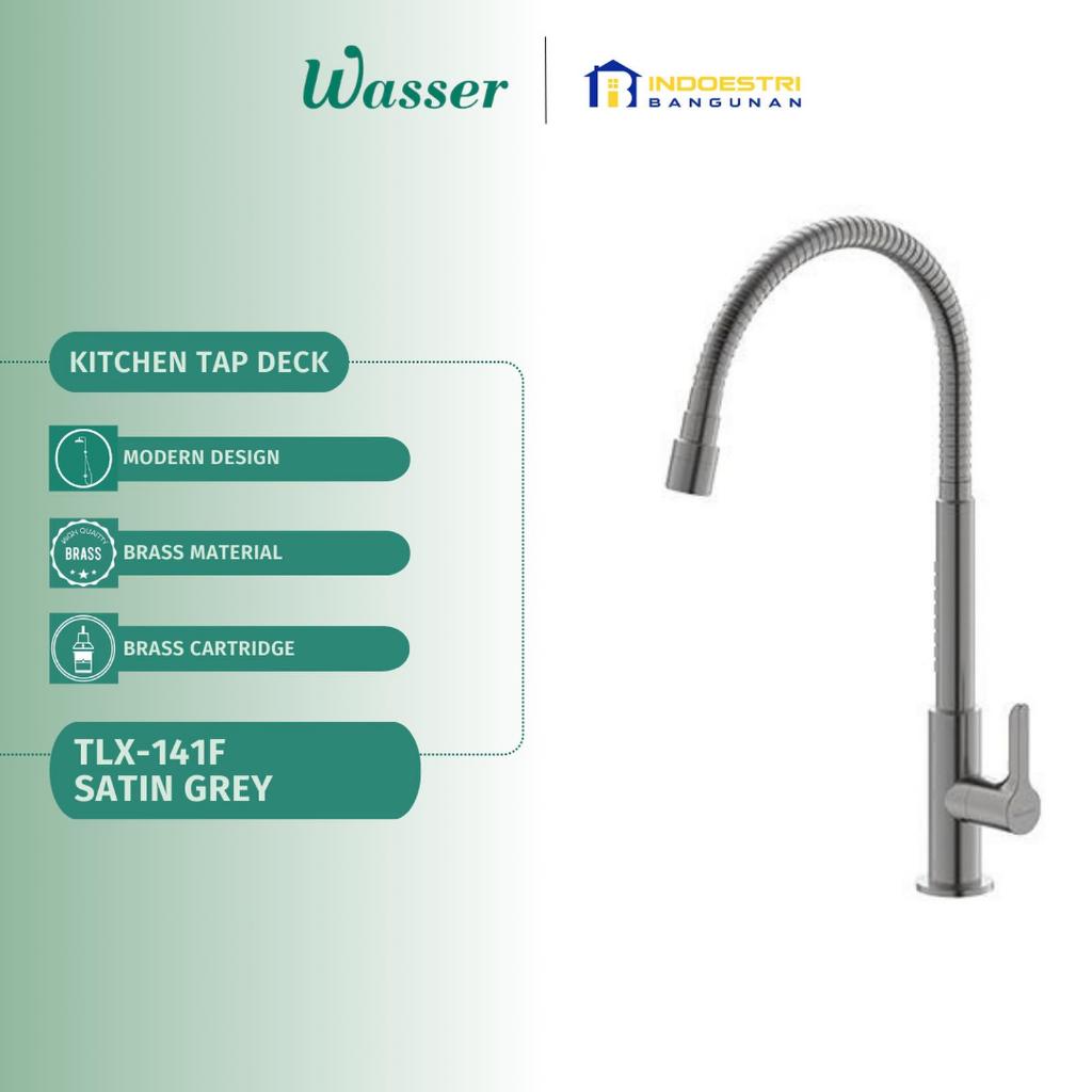 Kran Sink Cuci Piring Meja Wasser TLX 141F Satin Grey / Wasser Keran Cuci Piring / Kran Sink Flexibl