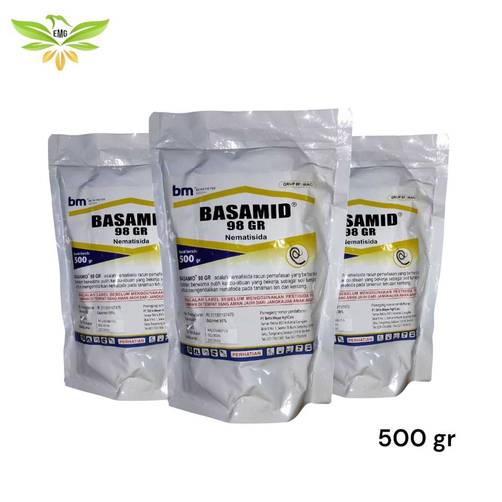 Basamid 98 GR 500gr Dazomet 98% Nematisida Pembasmi Cacing Akar Sejenis Furadan Rugby - Behn Meyer B