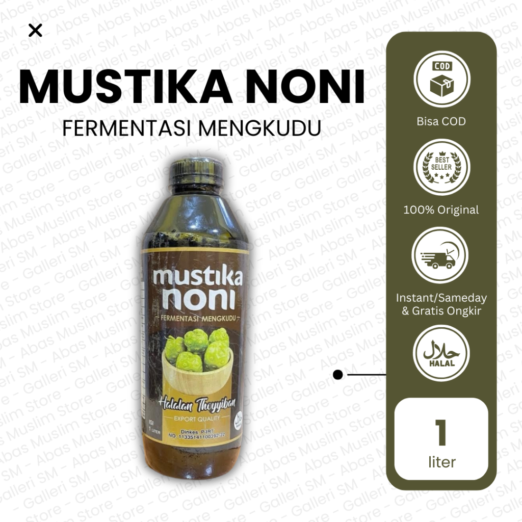 Mustika Noni 1 Liter Minuman Fermentasi Mengkudu Jus Buah Kaya Antioksidan Original Asli