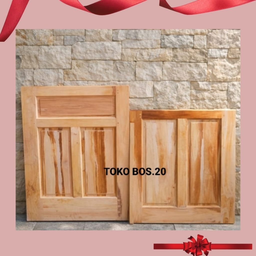 Daun Pintu Dapur Belah Dua Kayu Mahoni Perhutani