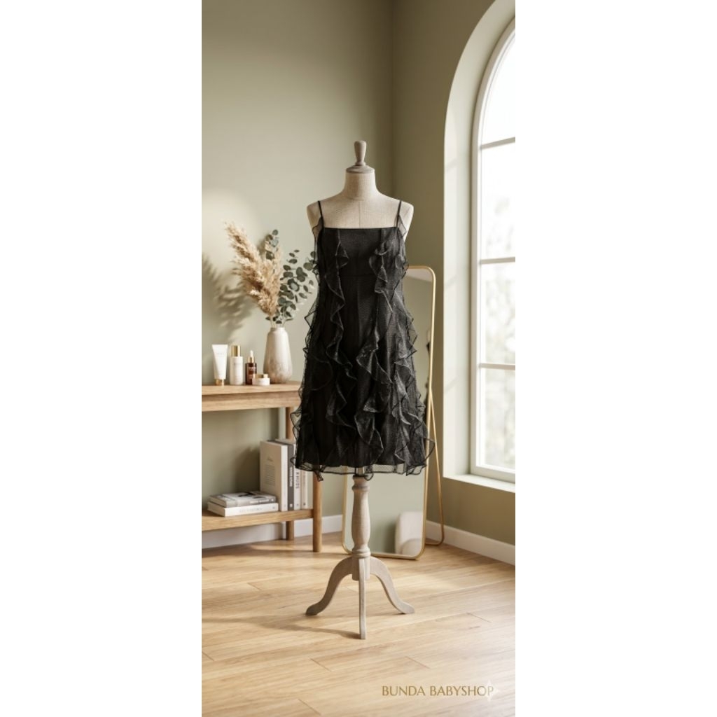 Dianella black Dress Korean style |Dress Pesta