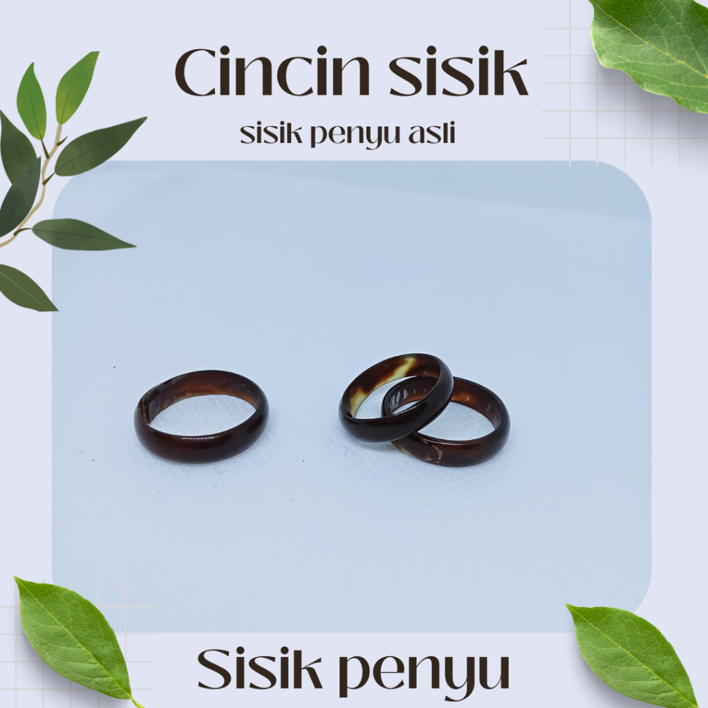 cincin sisik pnyu natural asli / cincin sisik anti karat / cincin sisik motif batik / cincin sisik c