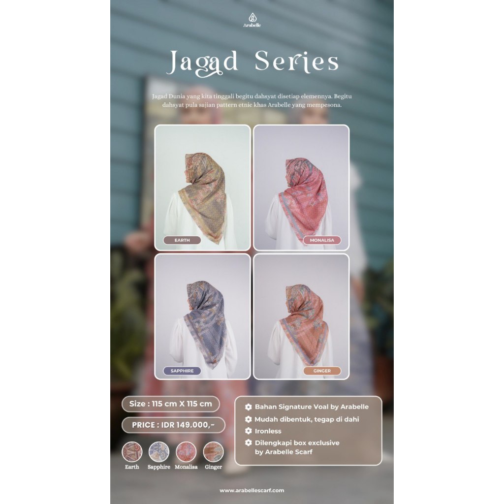 Arabelle Scarf Official/Jagad Series Scarf/Kerudung Arabelle