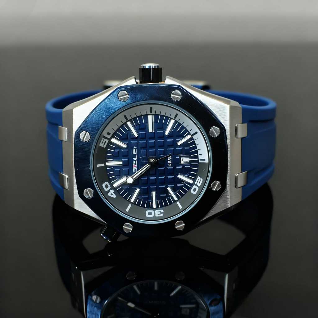 Jam Quartz Limitless Leonardo Blue Diver Snille Chronograph VK64