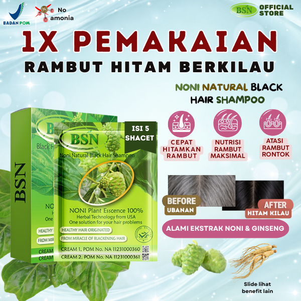 BSN Noni Shampoo isi 5 Sachet | Penghitam rambut dengan ekstrak mengkudu