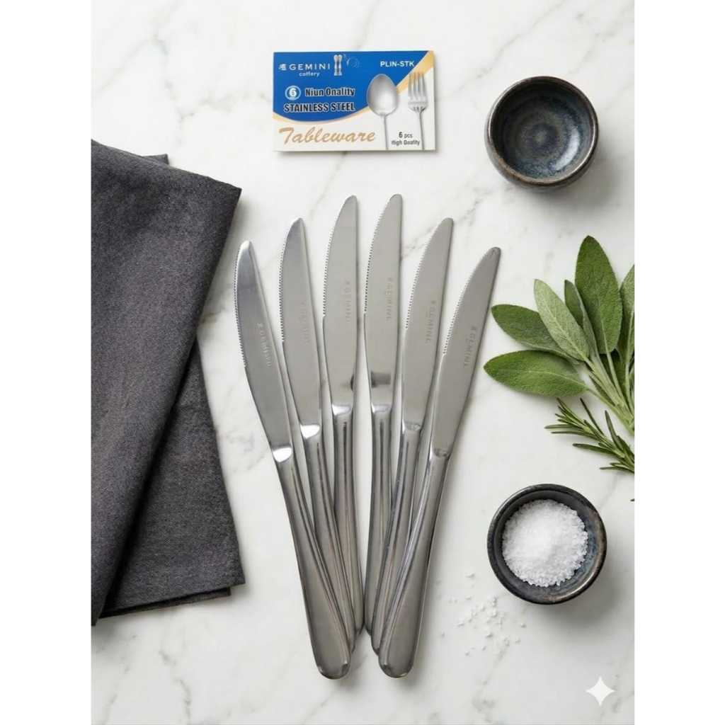 [6 pcs] Pisau Steak Tebal Hotel Stainless Steel Knife (PLIN-STK)