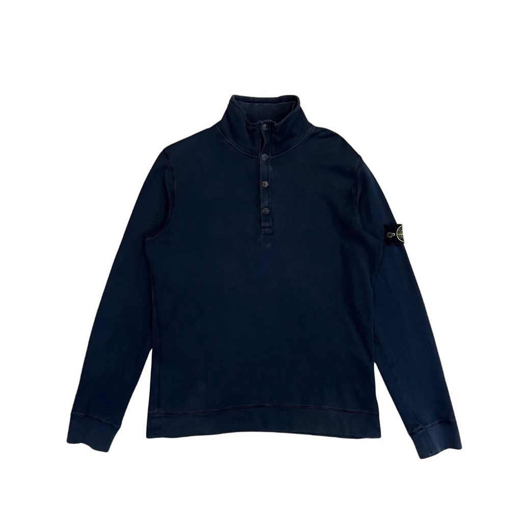 STONE ISLAND HALF BUTTON NAVY XL