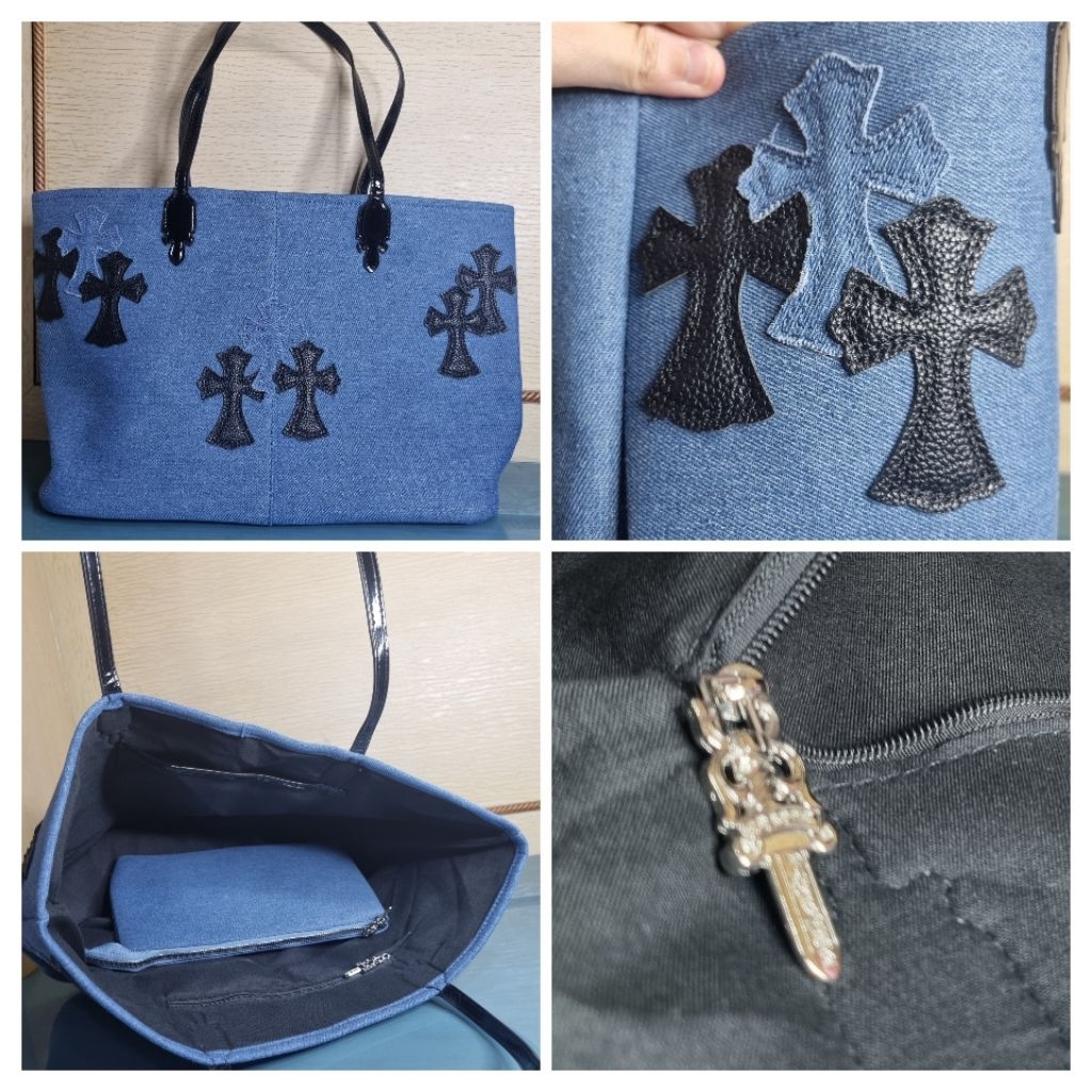 BAG TOTE CHROME H CANVAS RARE ITEM