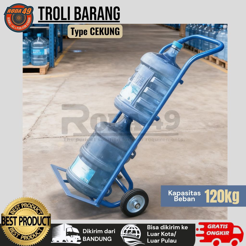 Trolley Gas 3kg, 12kg / Troli Galon Air / Troli besi kapasitas 120 kg