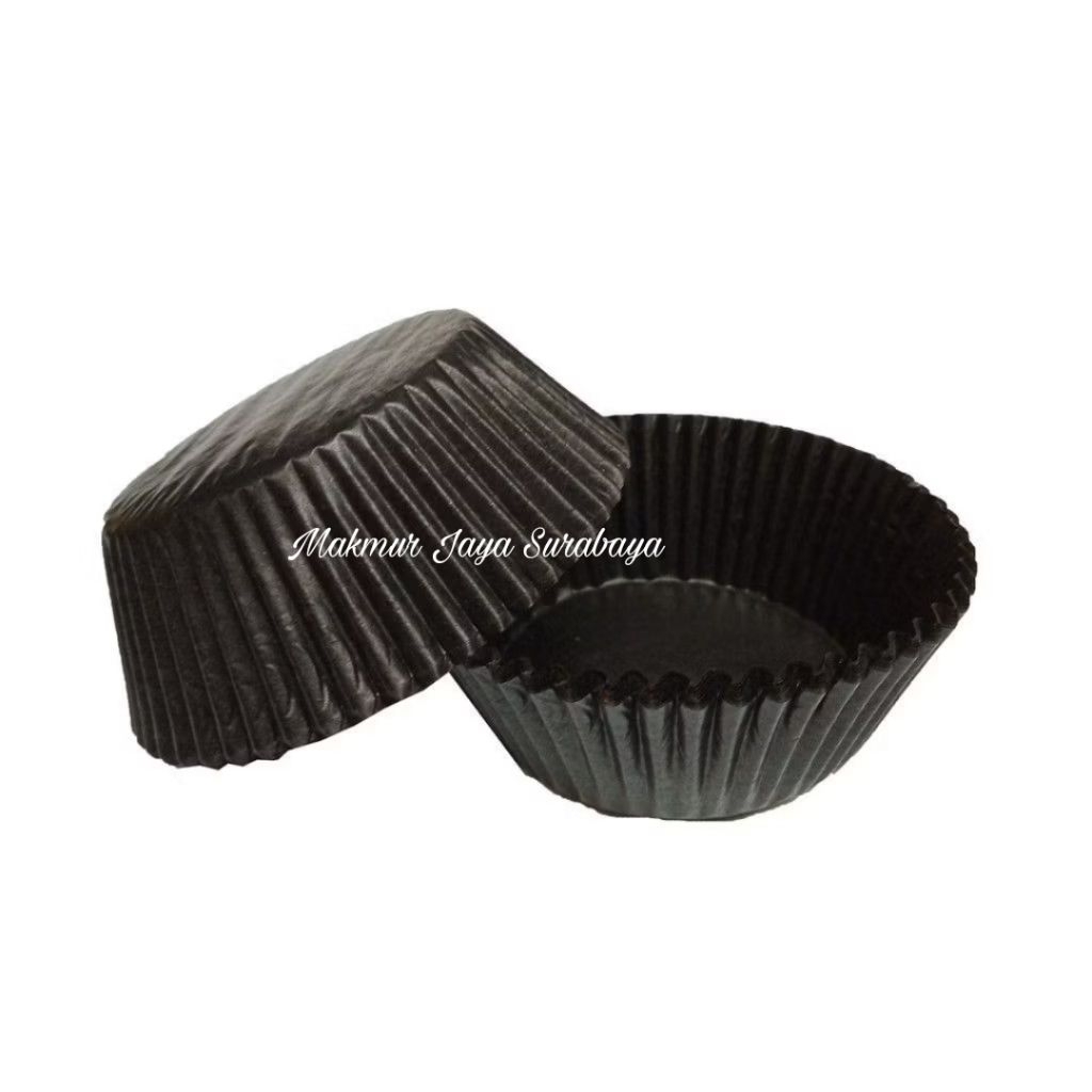 (Ecer 100 pcs) Cup Cake Case Hitam 9.5 STELLA/Cup Kertas 9.5 Hitam untuk Pie/Kertas Roti/Alas Pie Su