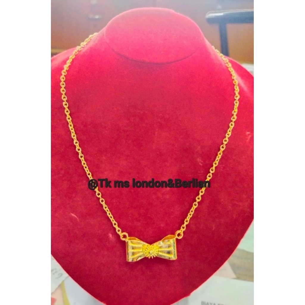 kalung pita - desain cantik - emas 24k(LM)- emas 99,99- 8gr