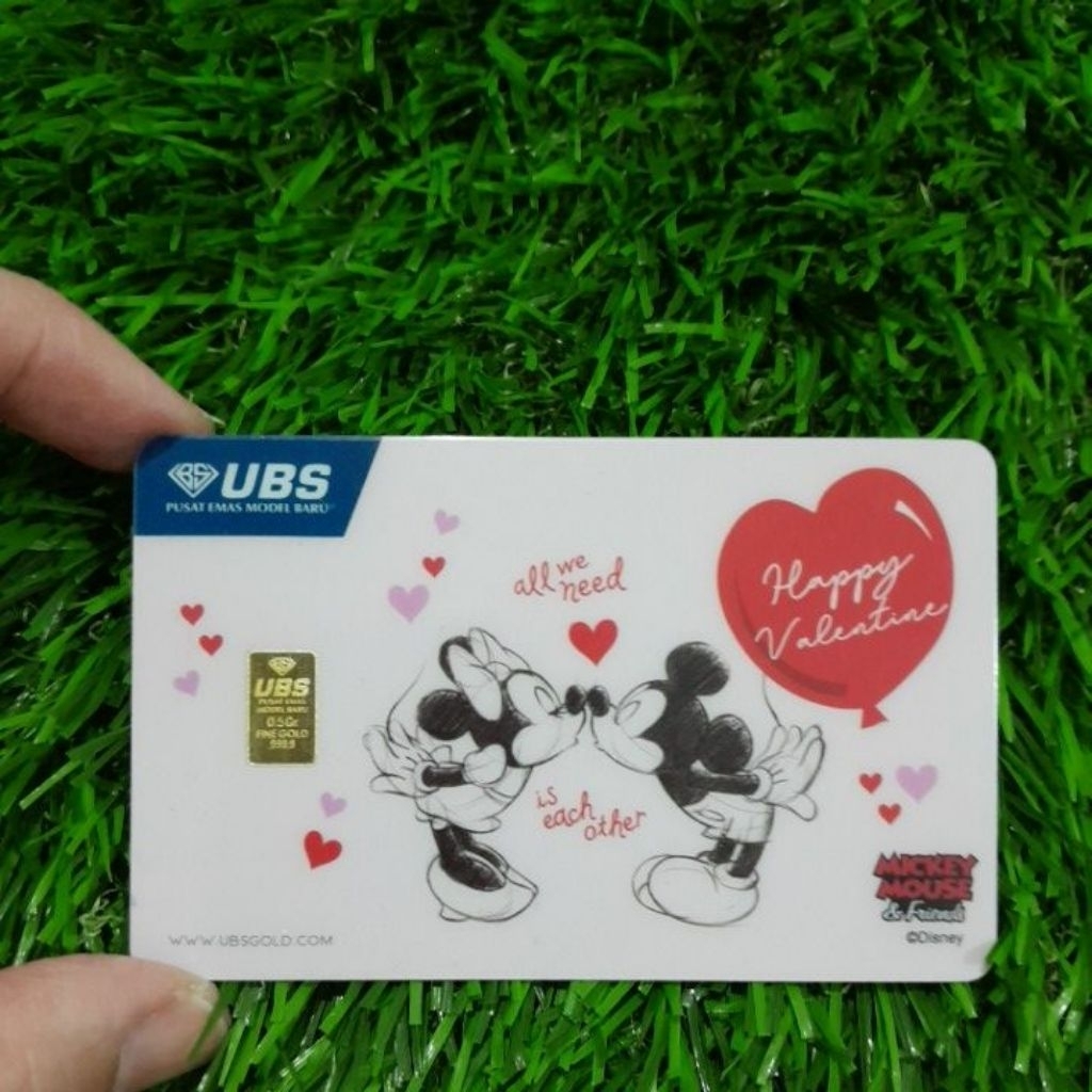 UBS Gold 0.5 gram Disney Mickey valentine