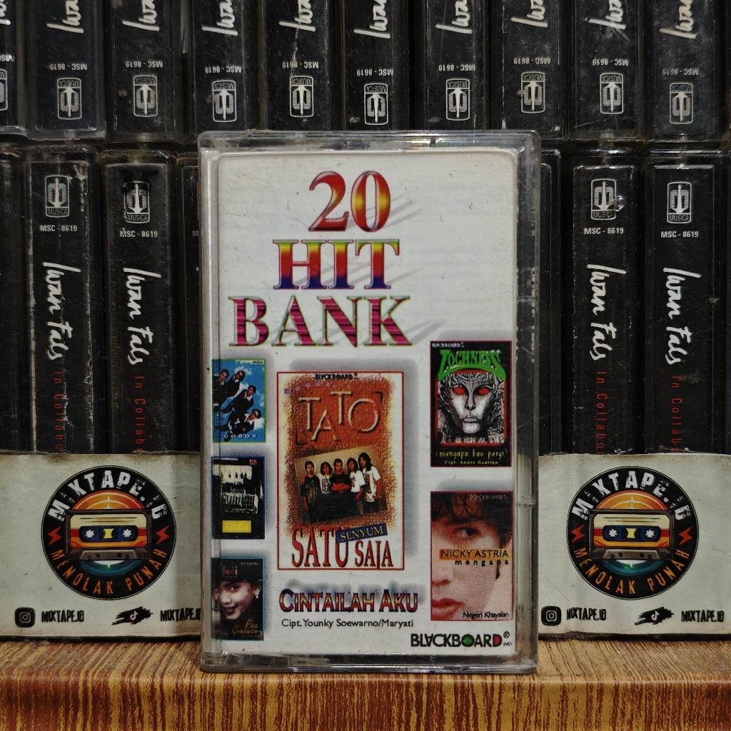 Kaset - 20 Hit Bank - Kompilasi Indonesia - Tato, Gigi, Nicky Astria, Dll - Radio Tape - Kaset Pita 