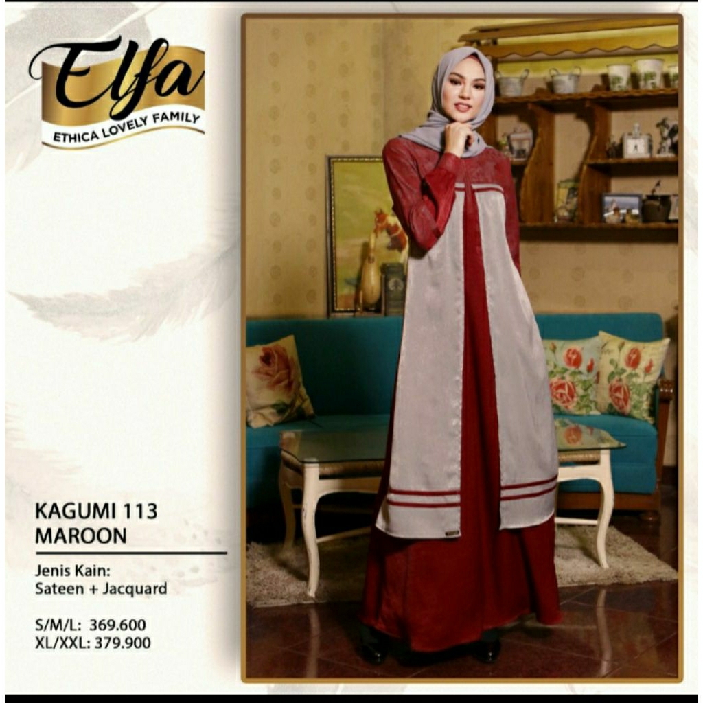 Gamis kagumi 113 Ready Ukuran L