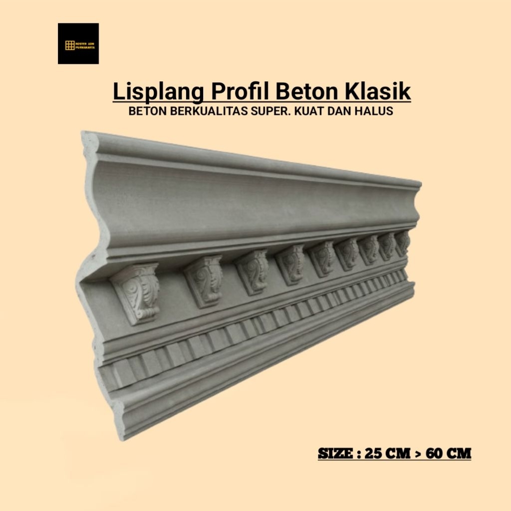 Lisplang Profil Beton Morif Korbel List Profil Beton Korebel Tempel Ukuran 50 × 200 cm