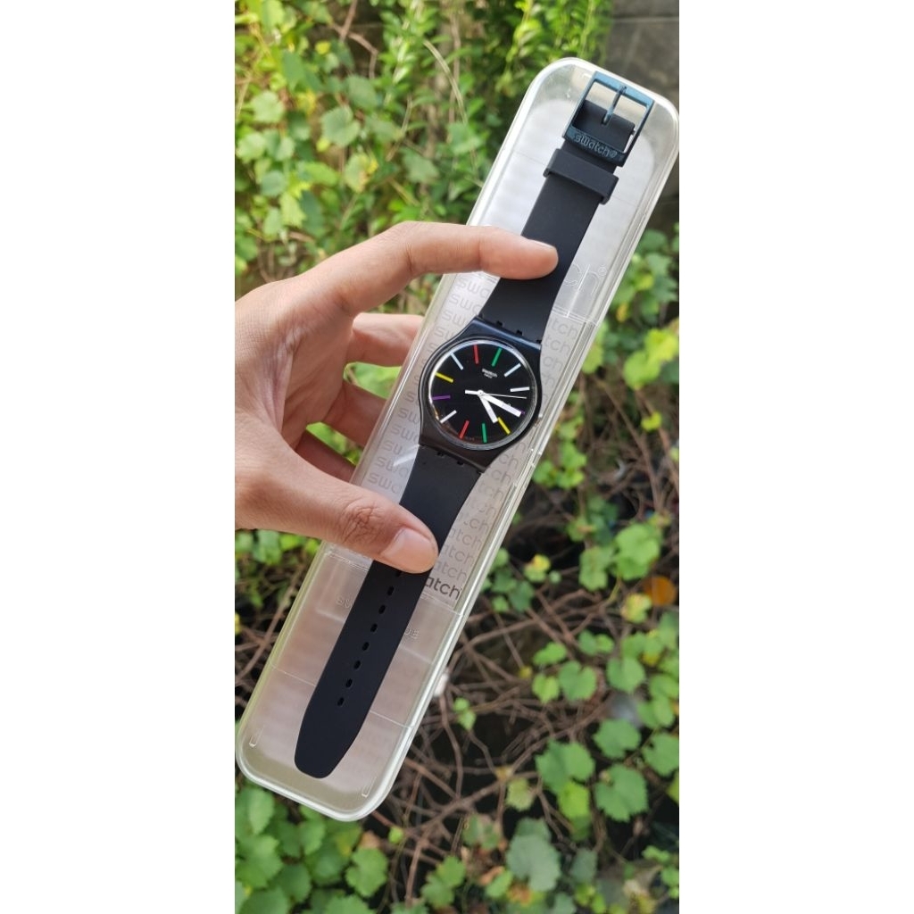 swatch newgent black rainbow