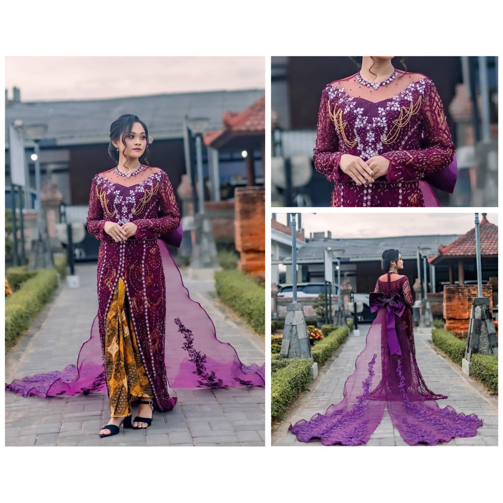 pl kebaya burgundy