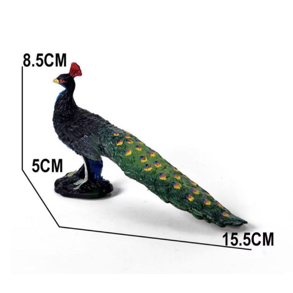 Mainan hewan burung merak - mainan simulasi hewan burung merak - miniatur burung merak - pajangan he