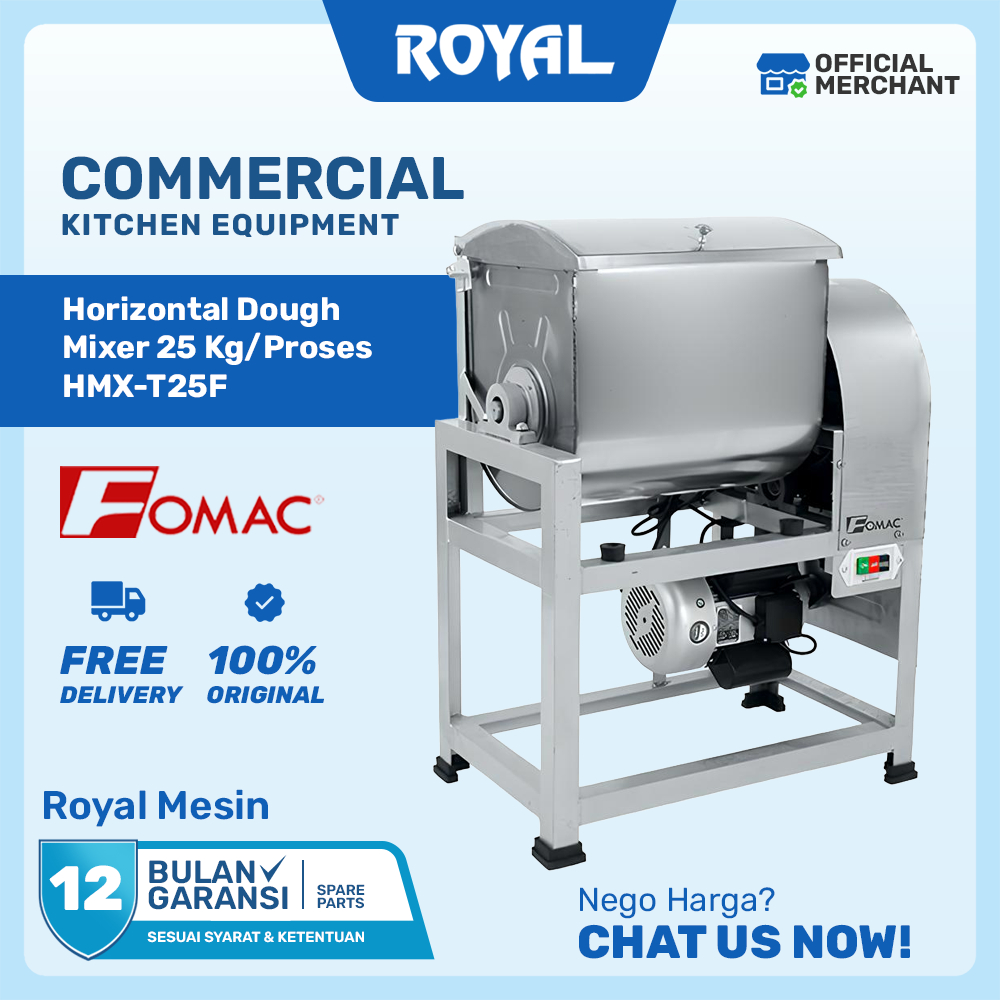 Horizontal Dough Mixer 25 Kg/Proses Mesin Pengaduk Adonan HMX-T25 / HMX-T25F FOMAC