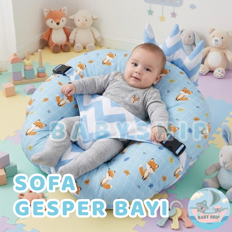 Sofa Bayi Multifungsi dengan Gesper Pengaman Free Bantal Peyang dan Plastik Mika COD ready [ Merk Ba