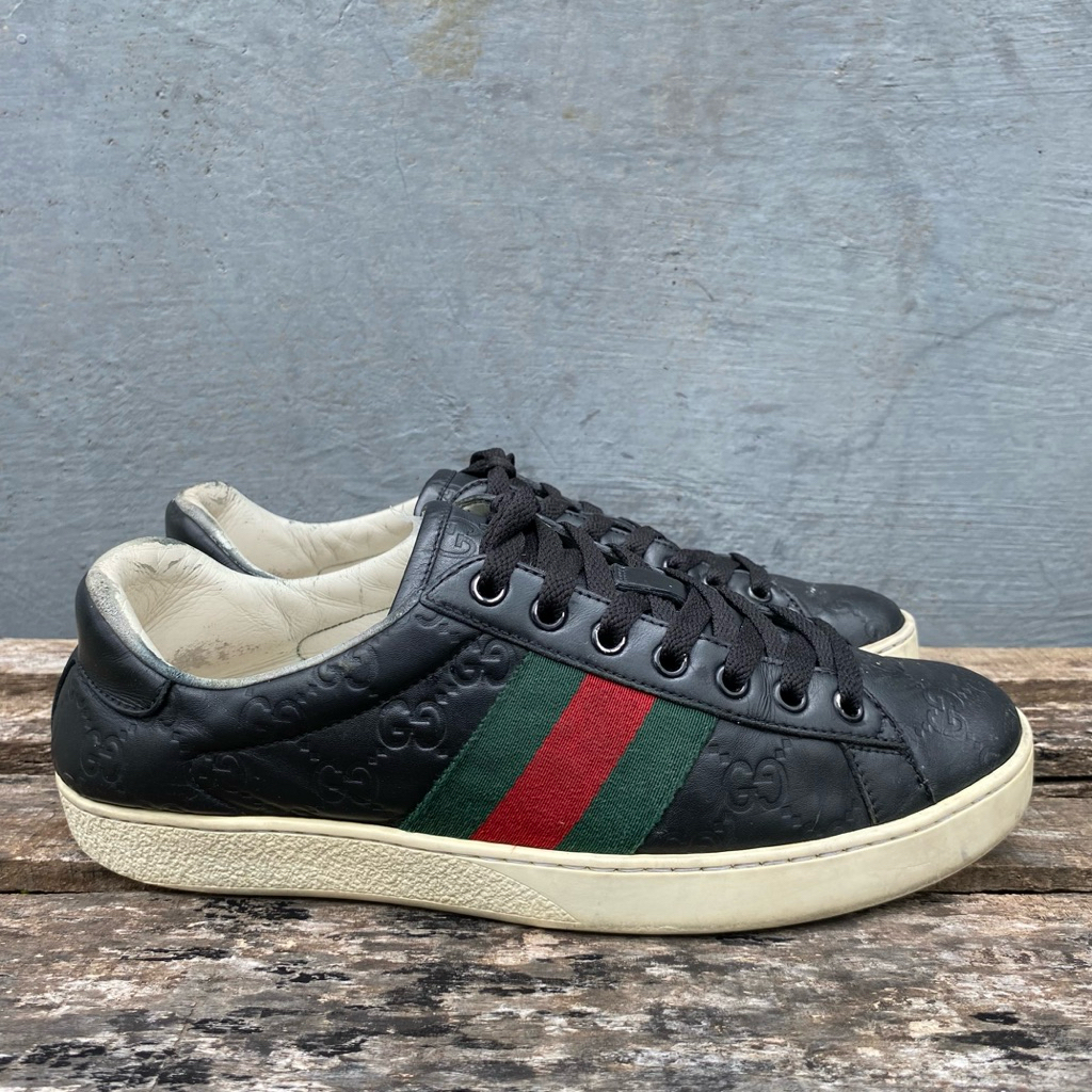 Gucci ace GG 386750 leather shoes