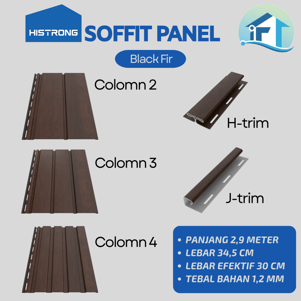 Soffit Panel By Histrong PVC Plafon Dinding  Indoor Outdoor Plafond Wall Panel Black Fir