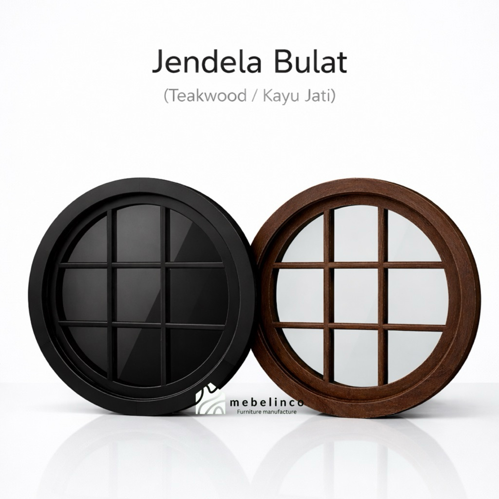 kusen Jendela Bulat - Jendela Kayu Minimalis - Kusen Jendela Kayu Jati - Jendela Rumah JB4