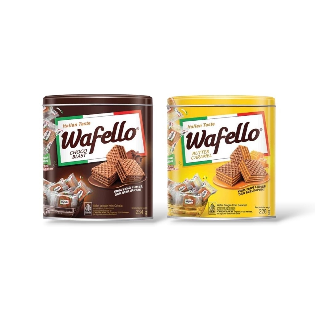 ROMA WAFELLO CHOCO BLAST & BUTTER CARAMEL KALENG BISKUIT WAFER ITALIA