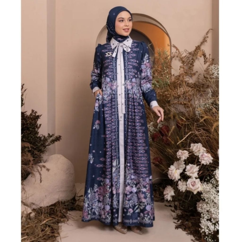 READY STOCK Klamby Seana Dress Sasi Navy Blue Biru Wearingklamby WK Wearing Klamby