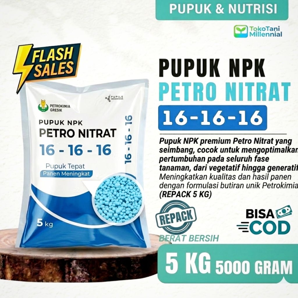 [ BIG PROMO ] NPK Petro Nitrat Kemasan 5 KG - Pupuk Tepat Panen Meningkat
