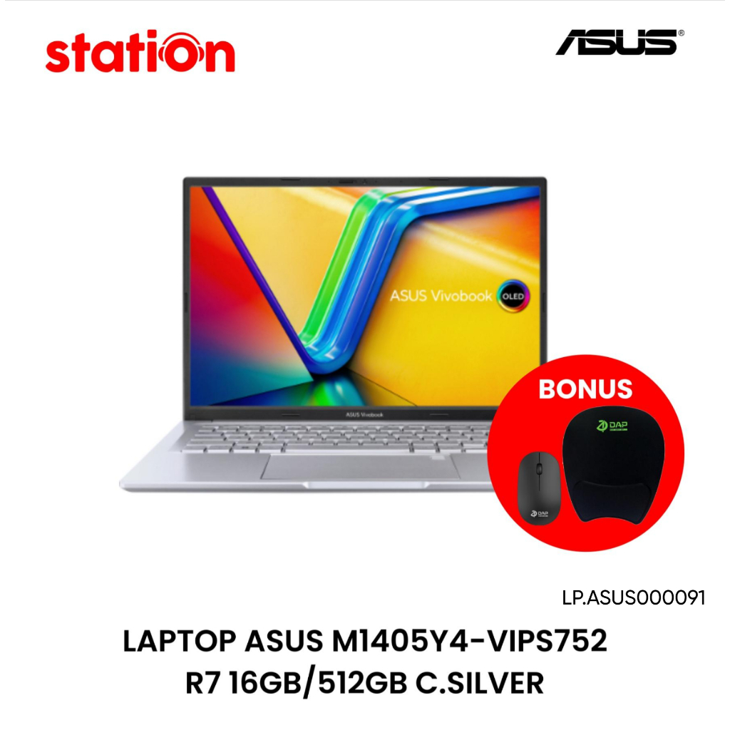 LAPTOP ASUS M1405Y4-VIPS752 R7 16GB-512GB COOL SILVER