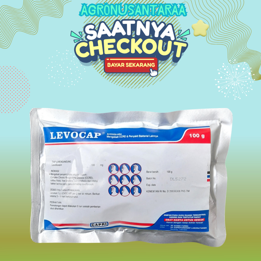 LEVOCAP 100 GRAM - Untuk Pencernaan dan Pernafasan pada Unggas.