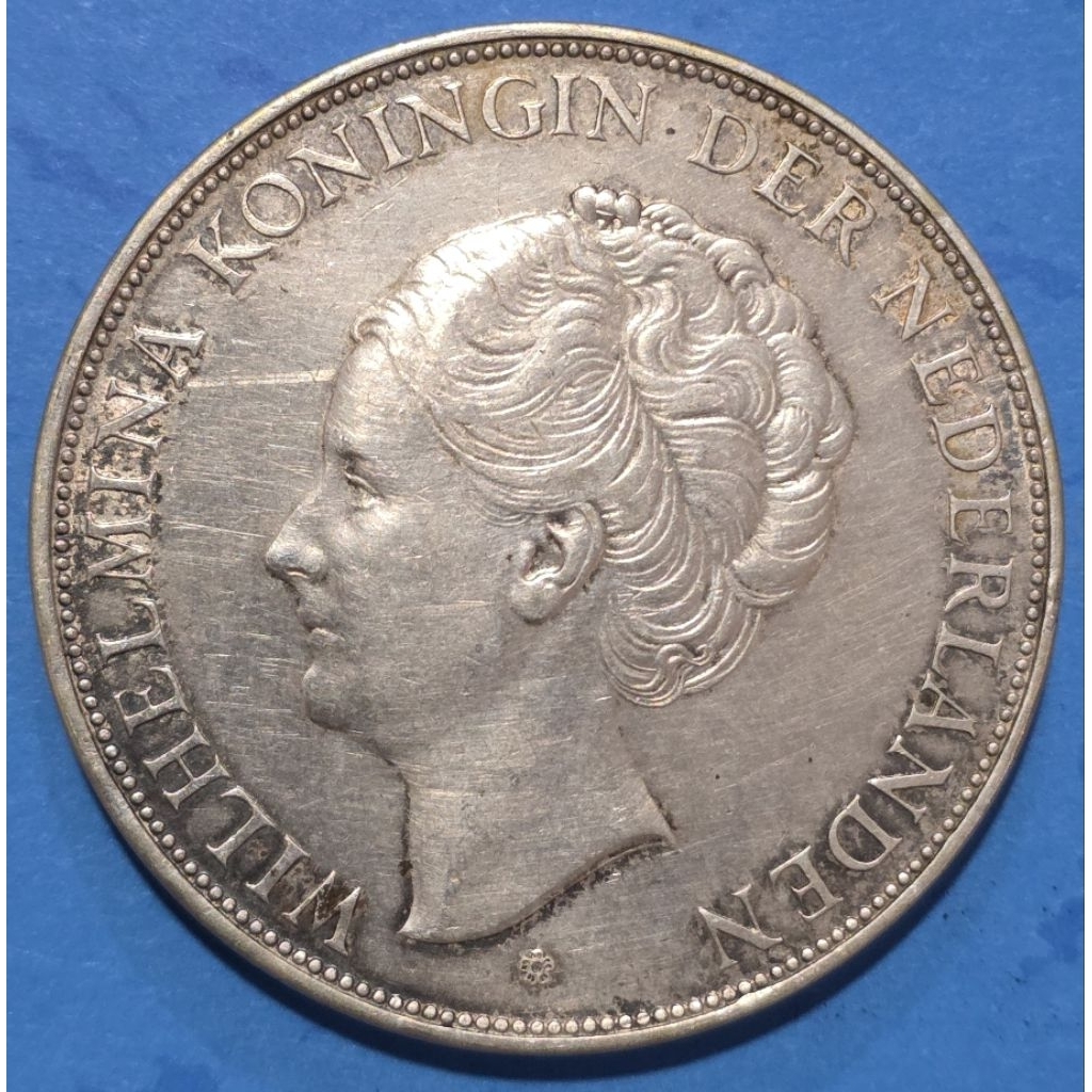 Koin Perak 2½ Gulden 1939 Wilhelmina (XF)