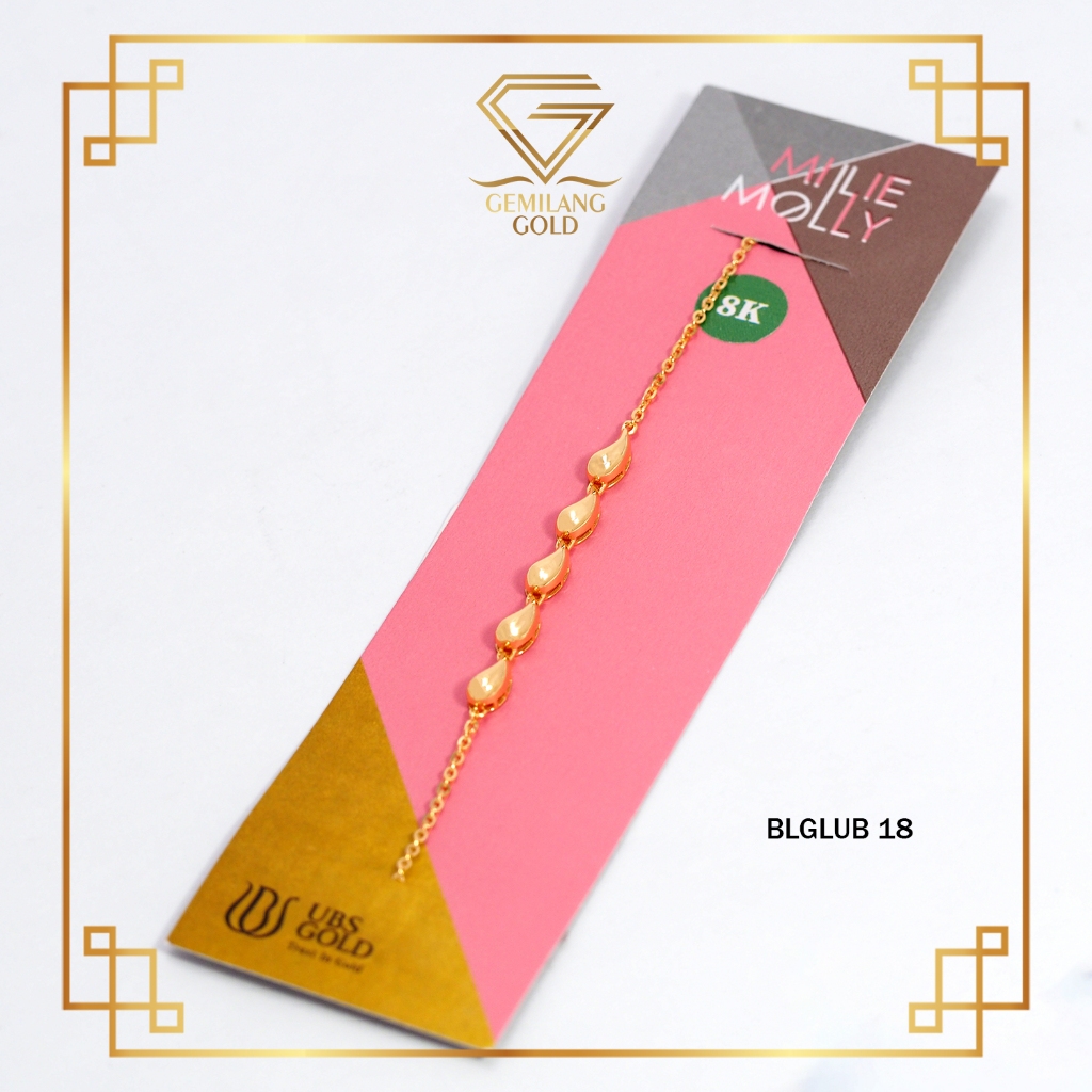 GELANG SERUT UBS GOLD EMAS ASLI KADAR 8K (375) BLGLUB 18