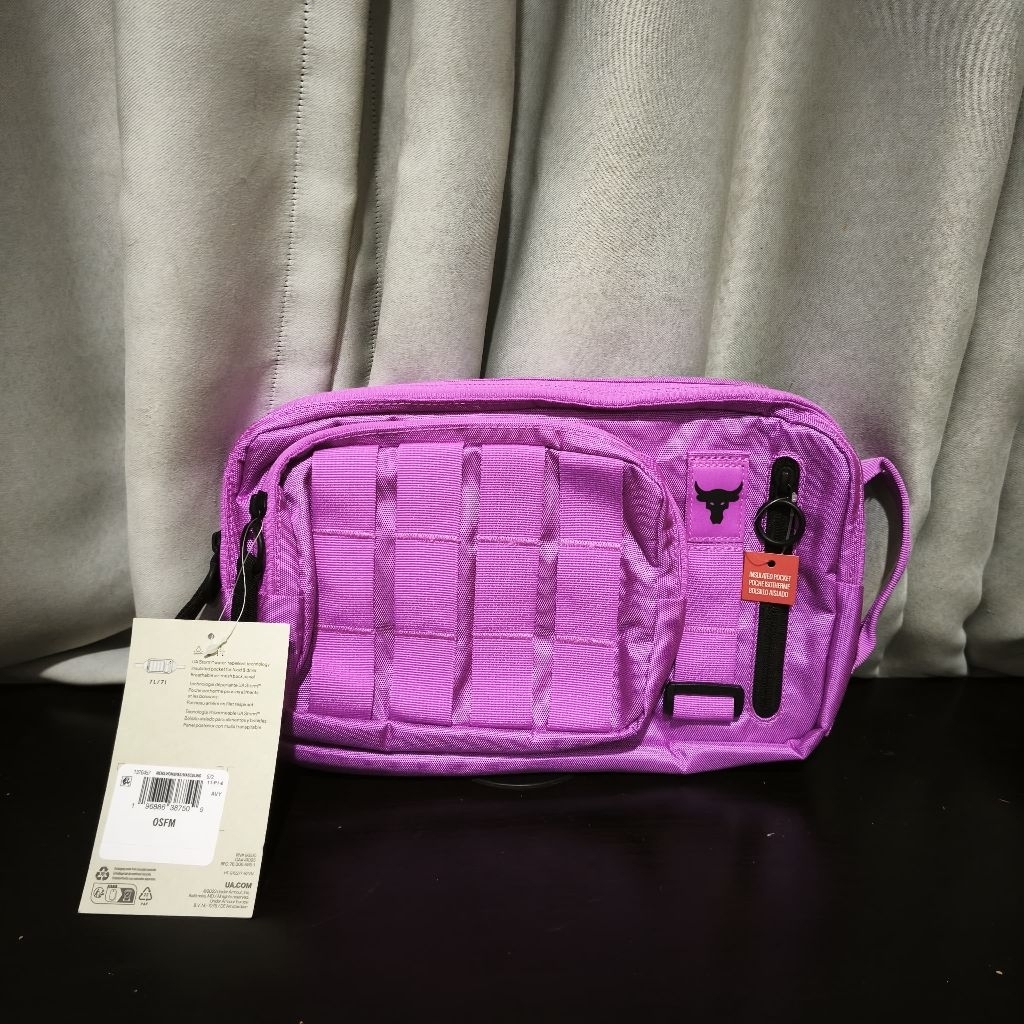 UA x Project Rock Waist bag Pink 7L / Tas 100% Original