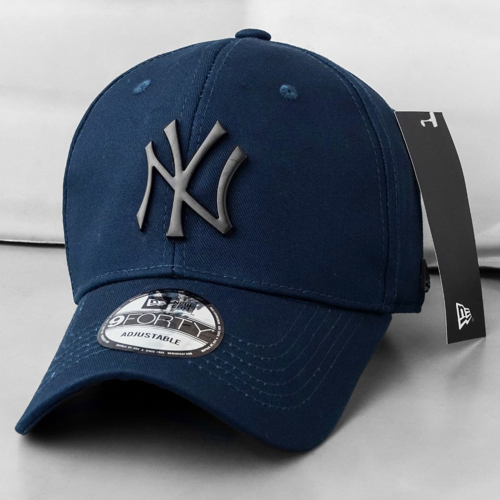 Topi NY MLB Baseball Pria Logo Metal Plat Besi Mirror ORIGINAL FULL TAG
