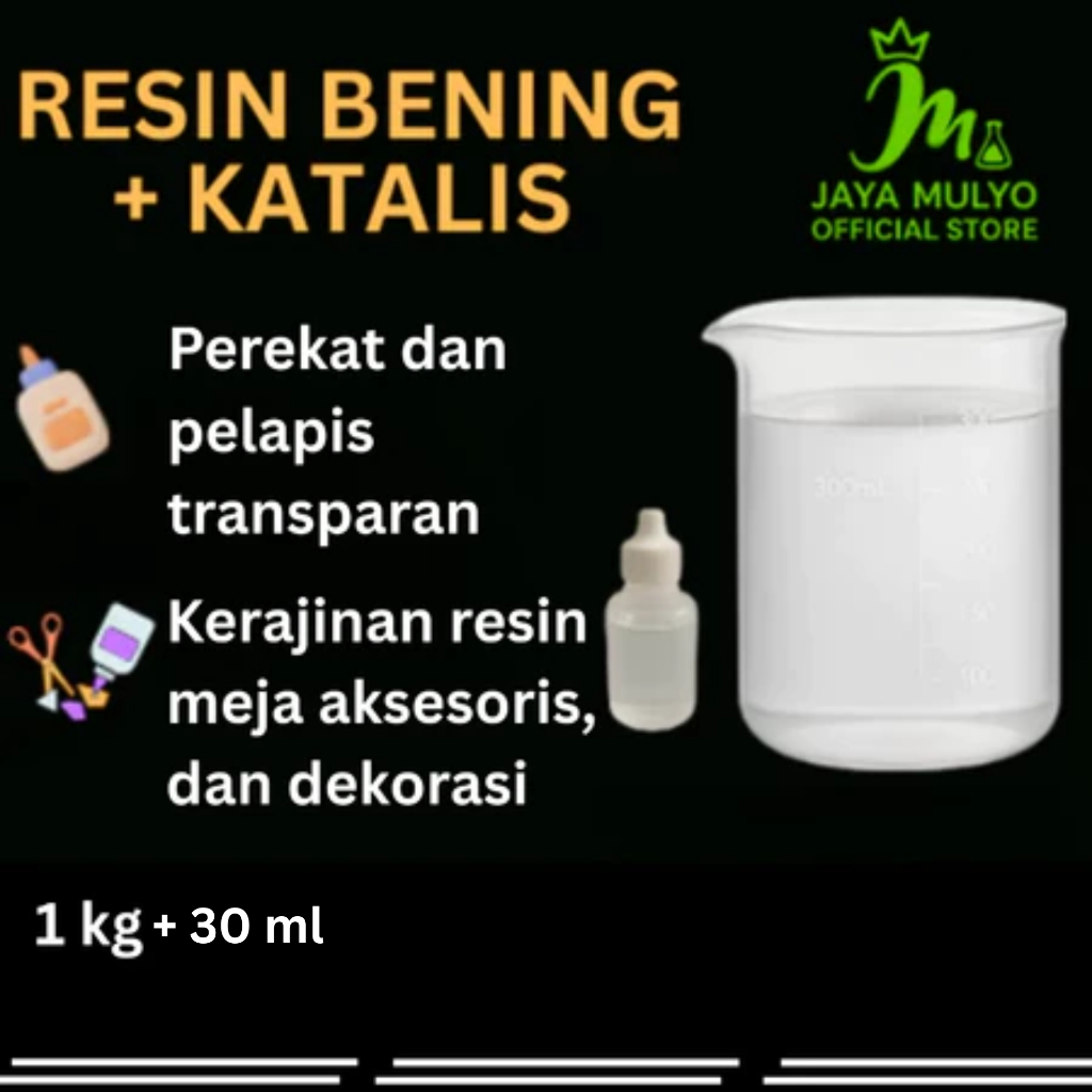 Resin Bening 1 kg + Katalis 30 ml / Resin Clear / Resin Pelapis / Resin Bening + Katalis