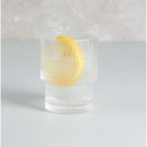BREWSUNIQ - Fluted Vintage Glass | Gelas Minum Kaca Estetik Elegan