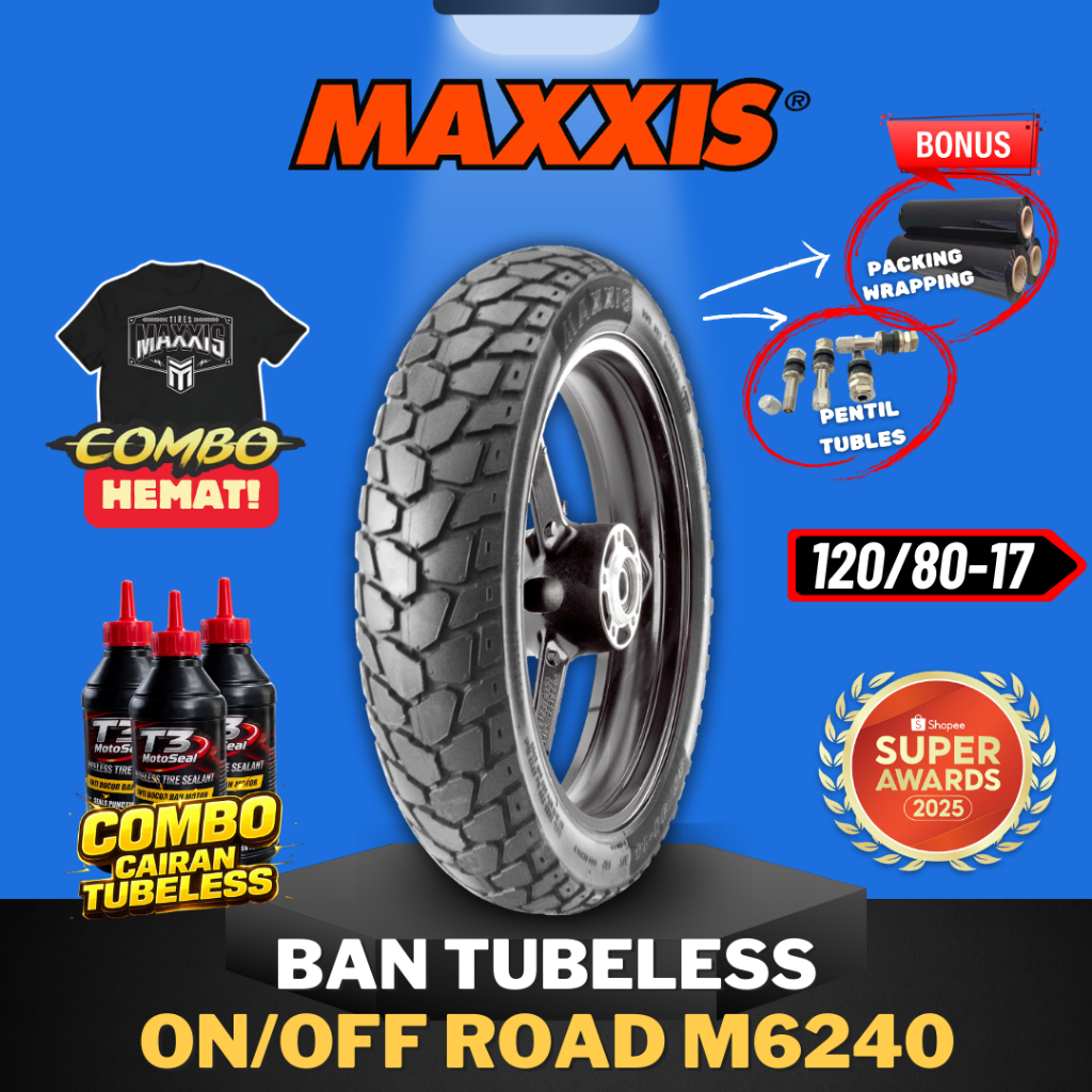 [READY COD] BAN MOTOR RING 17 120-80-17 / BAN MAXXIS 120/80-17 M6239/M6240 / BAN TUBELESS DUAL PURPO
